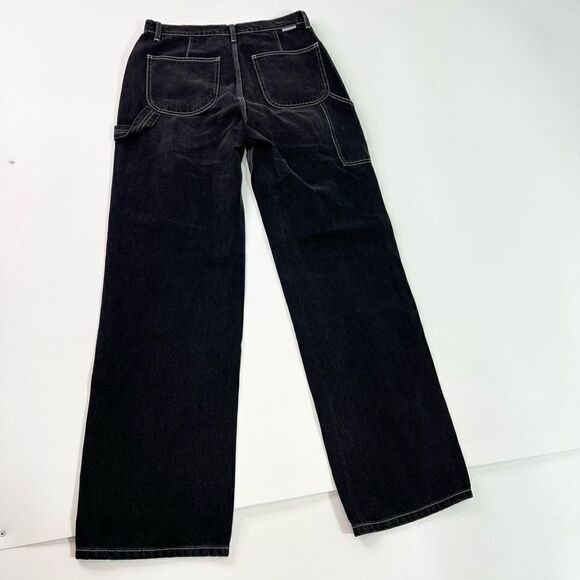 BOYISH Ziggy Jeans Women 27 Relaxed Straight Leg High Waist Black Carpenter - Picture 12 of 14